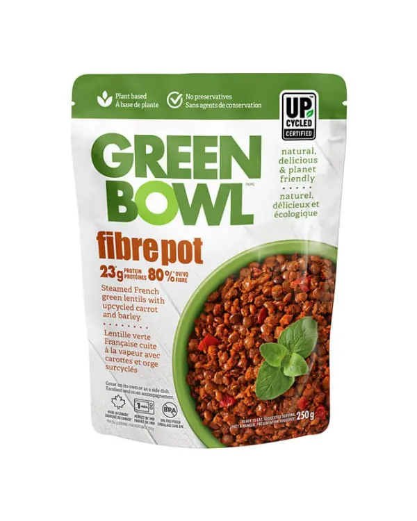 Fibrepot: Steamed French green lentils with upcycled carrot and