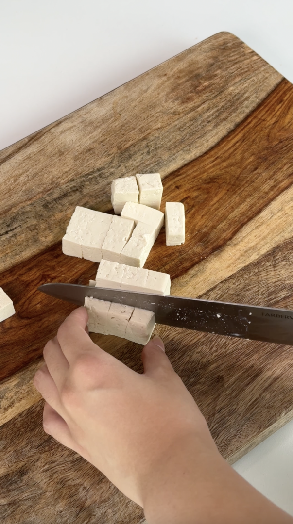 Garlicky Sesame Tofu Bowl - Step 1